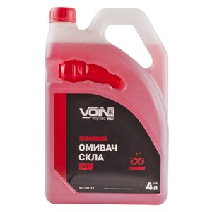 Омивач зимовий стекол VOIN "-12" Cherry 4л (каністра з лійкою)