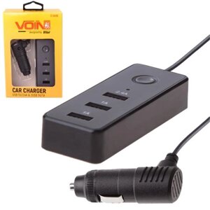 Автомобільний зарядний пристрій VOIN C-4416 3USB (12/24V - 5V 2,4А + 2х1А) провід 1м