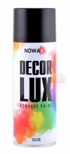 Акрилова фарба чорна матова NOWAX Decor Lux (аерозоль 450 мл.) NX48011