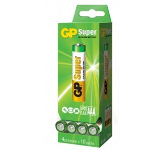 Батарейка GP SUPER ALKALINE 1.5 24A-2DP40-S4 LR03 лужна, LR03 AAA