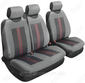 Чохли-маєчки для VOLKSWAGEN Transporter T6, водій + 2 пасажири, колір: сірий
