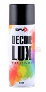 Акрилова фарба чорна глянсова NOWAX Decor Lux (аерозоль 450 мл.) NX48010
