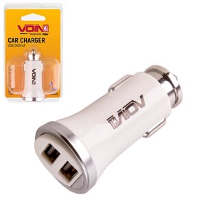 Автомобільний зарядний пристрій VOIN C-2411W 2USB (12/24V - 5V 2,4A)
