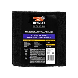 Мікрофібра для восків і захисних покриттів Moje Auto Detailer Mikrofibra APT Black (All Purpose Towel) 19-663