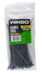 Хомути пластикові Winso Cable Ties (упаковка 100шт) 2.5х150