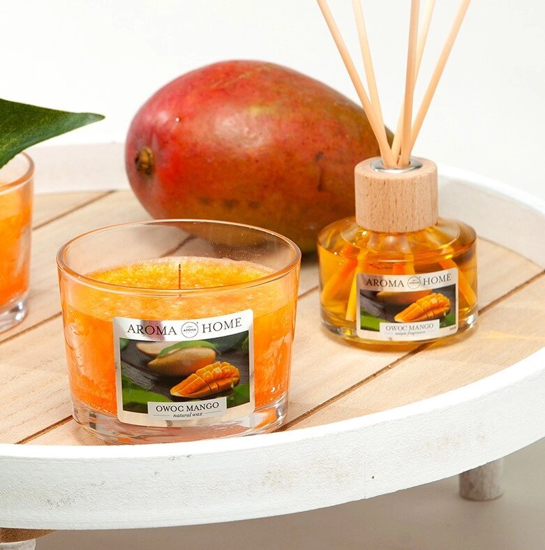 Свічки з унікальним ароматом Aroma Home Natural Waxes Candle 115g Mango 83519 від компанії Автокар - фото 1
