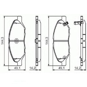 Гальмівні колодки Bosch дискові передні NISSAN Tiida (arab) 0986495133