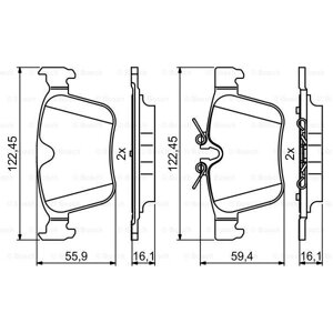 Гальмівні колодки Bosch дискові задні LAND ROVER/JAGUAR Range Rover/Discovery/XE/X 0986494819