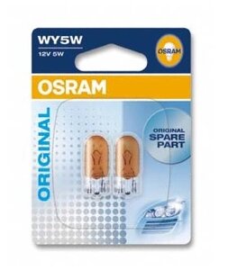 Вказівні лампа розжарювання OSRAM 2827-02B WY5W 12V W2,1X9,5D 10X2 Blister