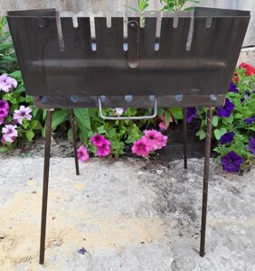 Мангал Чемодан 2 мм 6 шампурів дворівневий + ВЕЕР У ПОДАРУНОК