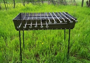 Мангал Валіза (хутро) Валіза 3 мм 12 шампурів дворівнева