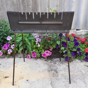 Мангал Чемодан 2 мм 8 шампурів дворівневий + ВЕЕР У ПОДАРУНОК