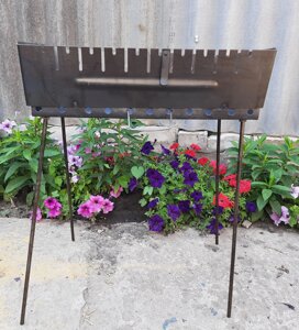 Мангал Чемодан 2 мм 10 шампурів дворівневий + ВЕЕР У ПОДАРУНОК