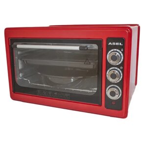 Духовка електрична 33л Asel AF 33-23 чорна червона сіра