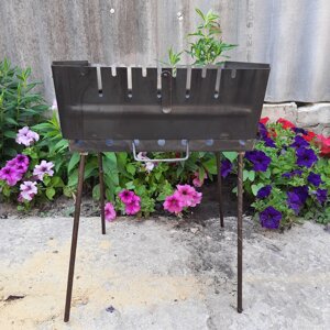 Мангал Чемодан 2 мм 6 шампурів дворівневий + ВЕЕР У ПОДАРУНОК