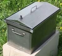 Коптильня з гідрозакривом 2 рівні, піддон, 520х310х260 метал 1 мм, кришка будиночком