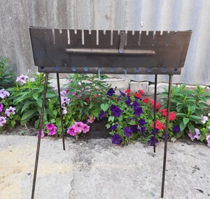 Мангал Чемодан 2 мм 10 шампурів дворівневий + ВЕЕР У ПОДАРУНОК