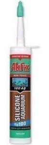 Силікон AKF ⁇ X акваріумний чорний, прозорий 280 мл/340г 100AQ