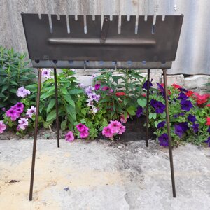 Мангал Чемодан 2 мм 8 шампурів дворівневий + ВЕЕР У ПОДАРУНОК