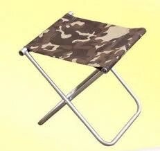 Стілець складаний без спинки товста труба, широкий