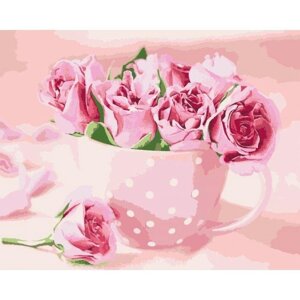 Картина за номерами " Чайні троянди "
