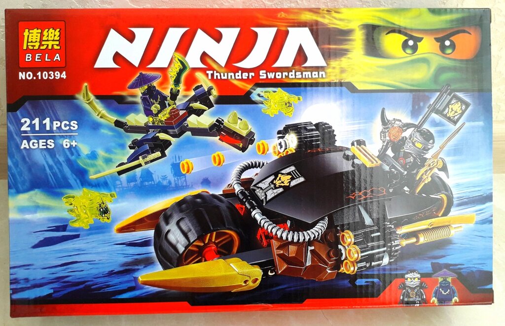 10394 Конструктор Bela Ninja (аналог Lego Ninjago) "Бластер-байк Коула" 211 дет. від компанії Кратус - фото 1