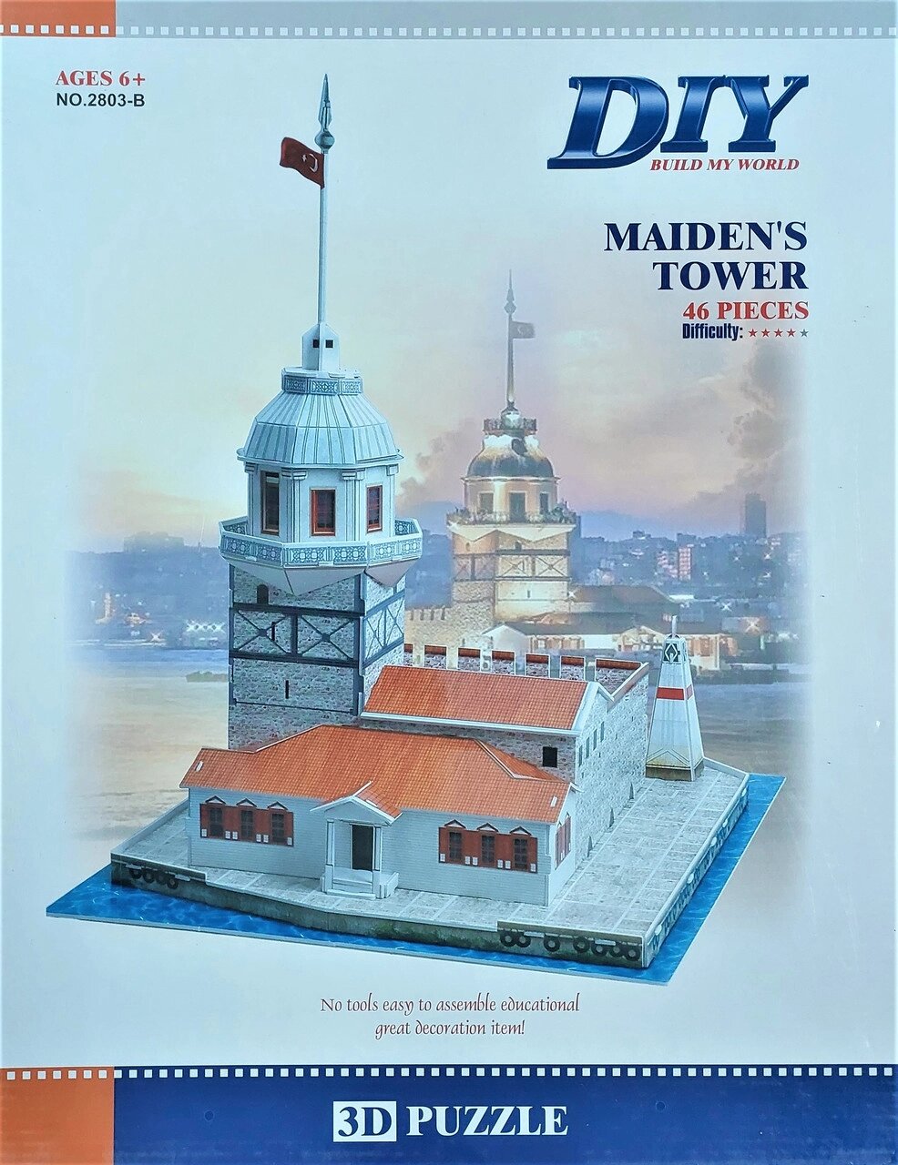 3D-пазл Дівоча вежа (Стамбул) Mayden's Tower, 46 дітей. 2803-В від компанії Кратус - фото 1