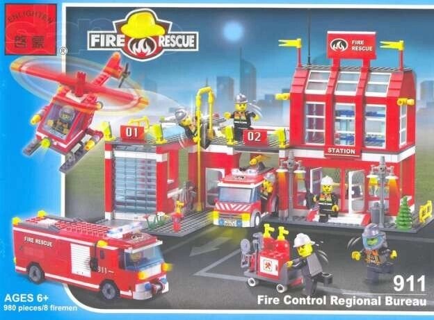 911 Конструктор серії Brick "Пожежна охорона" 980 дет. ##от компании## Кратус - ##фото## 1