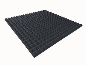 Акустичний поролон «піраміда» лист 1х1м товщина 50 мм темно-сірий