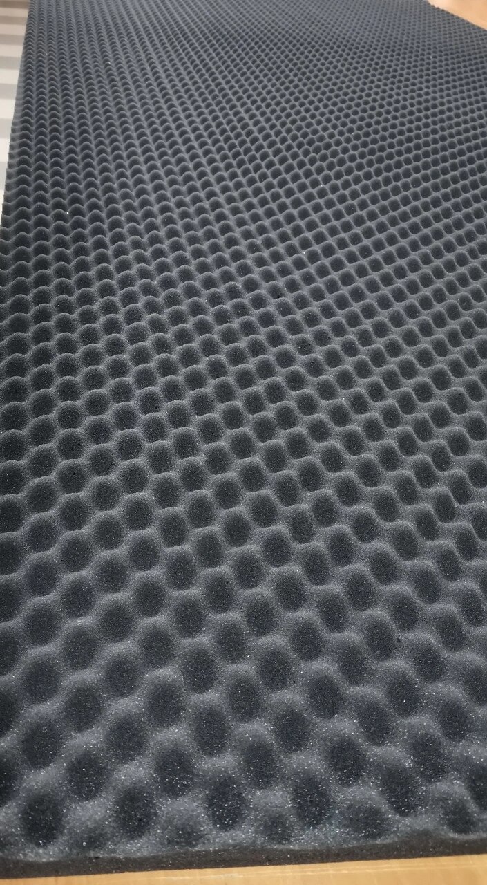 Акустичний комірчастий поролон «хвиля» лист 1,2х2м товщина 20 мм темно-сірий від компанії Кратус - фото 1
