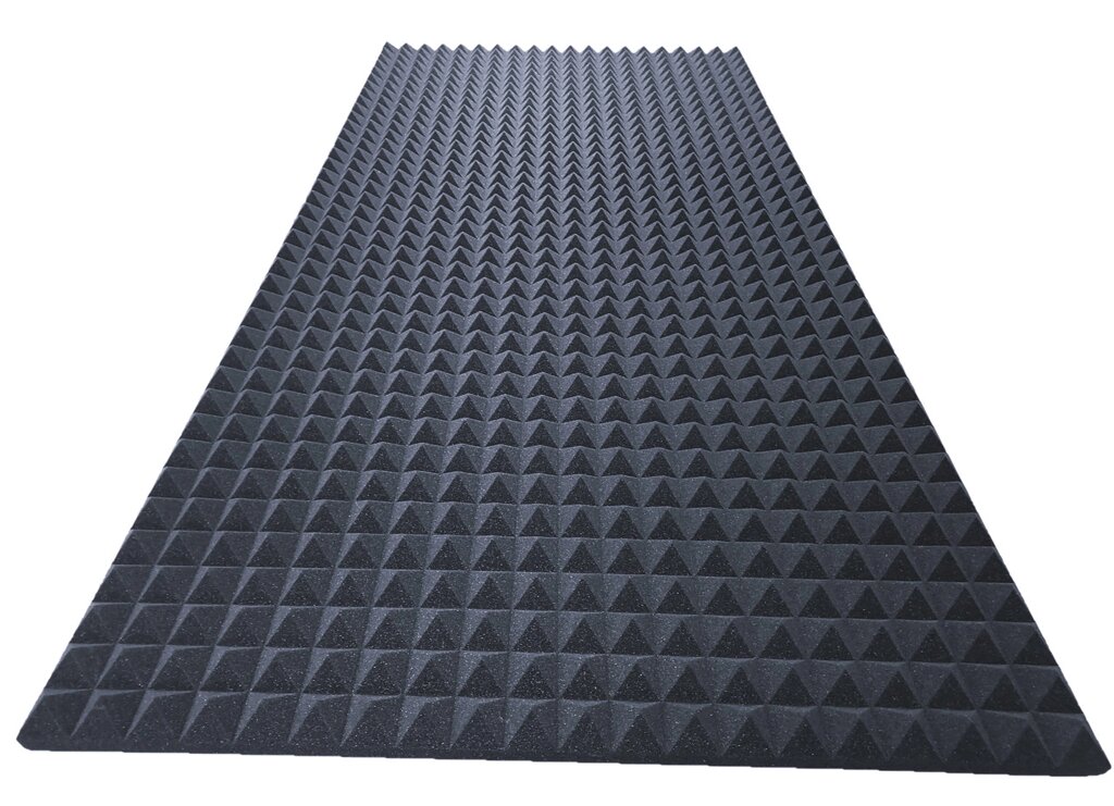 Акустичний поролон «піраміда» темно-сірий лист 1х2м товщина 50мм від компанії Кратус - фото 1