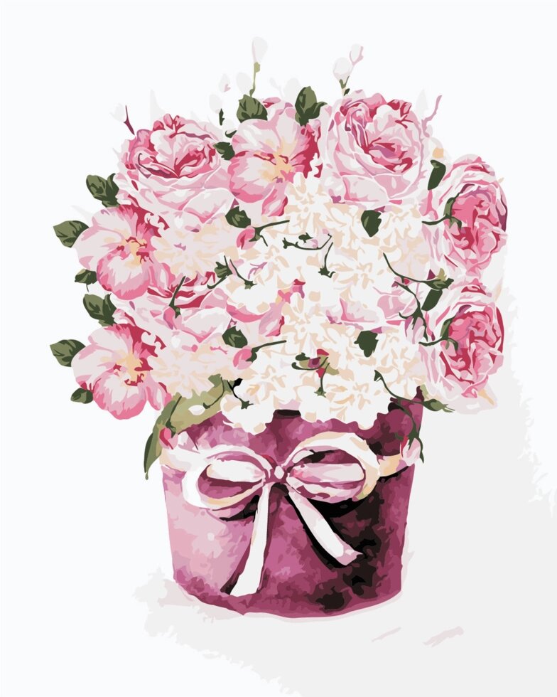 AS 0347 "Букет чайних троянд" Картина за номерами на полотні Art Story 40х50см від компанії Кратус - фото 1