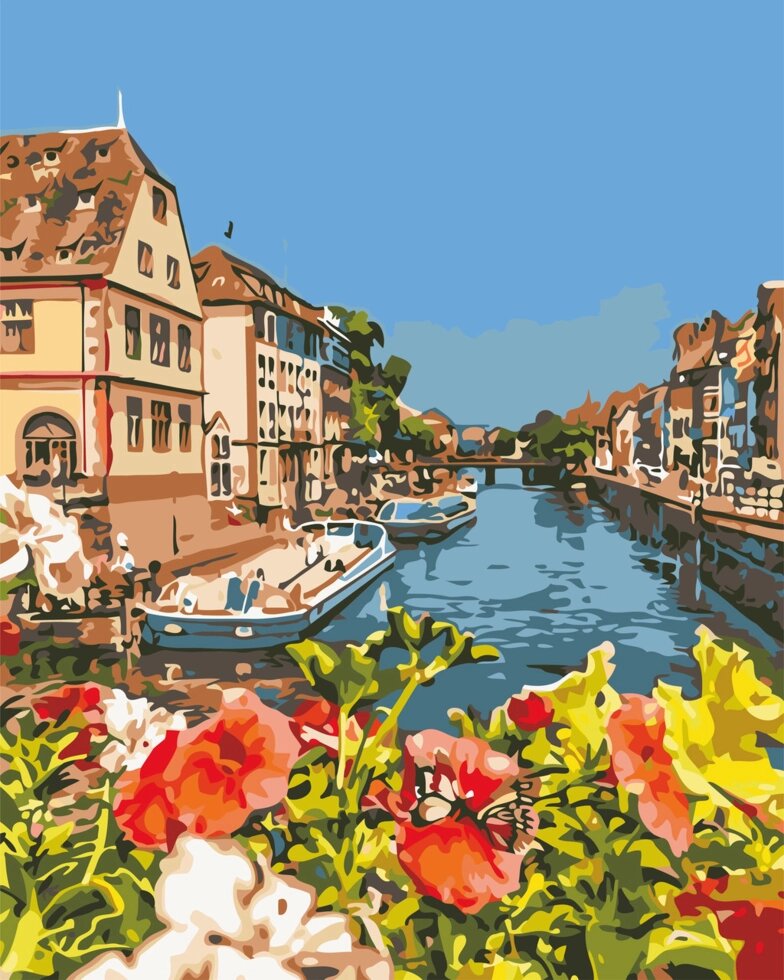 AS 0635 Французький містечко Картина за номерами на полотні Art Story 40х50см від компанії Кратус - фото 1