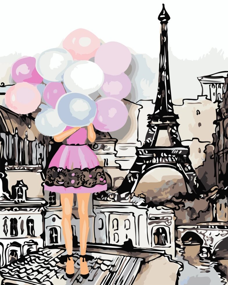 AS 0760 Фарби Парижа Картина за номерами на полотні Art Story 40х50см від компанії Кратус - фото 1