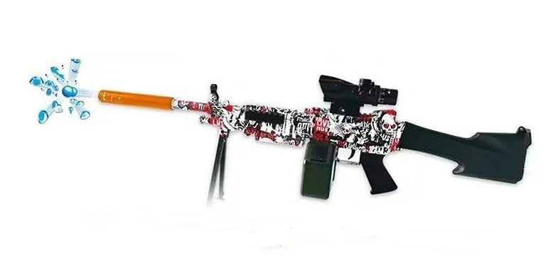 Автомат Кулемет M249, що стріляє орбізами, оптичний приціл, глушник, акум. 7.4V, USB/CZ 17-1 від компанії Кратус - фото 1