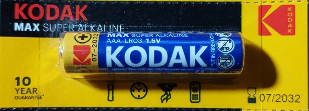 Батарейка лужна (Alkaline) AAA Kodak Max LR03 (1 шт.) від компанії Кратус - фото 1