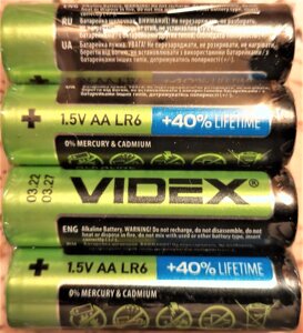 Батарейка лужна (Alkaline) AA VIDEX LR6 (4 шт.)