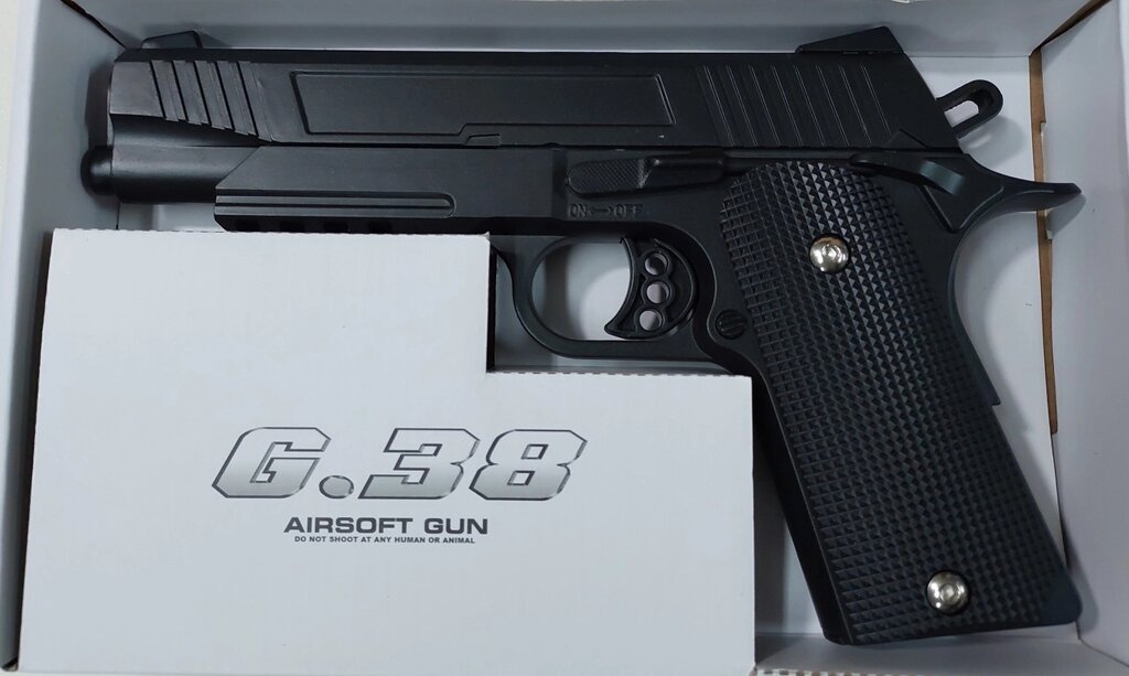 Дитяча іграшка пістолет металу G.38 (Glock) від компанії Кратус - фото 1