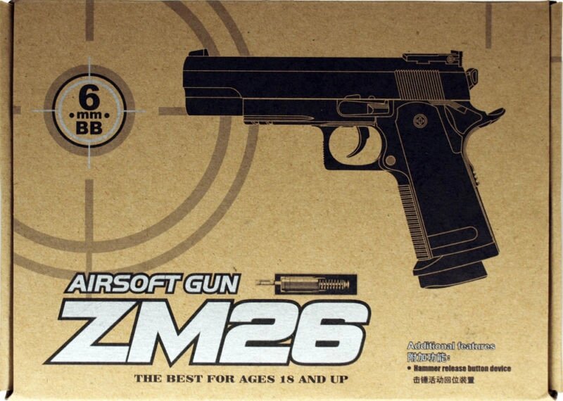 Дитячий іграшковий пістолет Cyma металевий ZM26 (Colt 1911 — A1) від компанії Кратус - фото 1