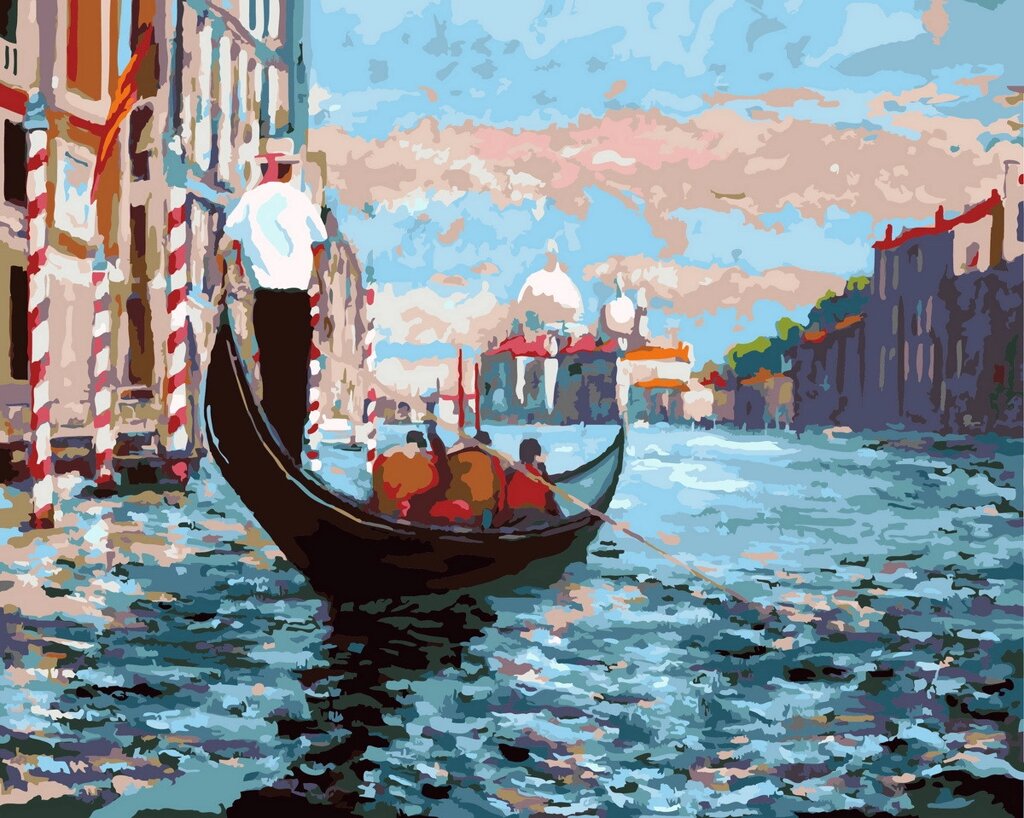 GX 9107 Венеціанська гондола Картина за номерами 40х50см без коробки, в пакеті від компанії Кратус - фото 1