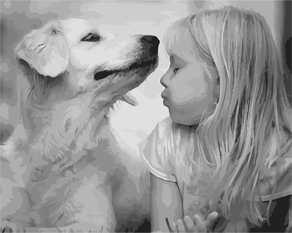 Картина за номерами Art Story Дівчинка з собакою 40x50 см у коробці (AS 1010) від компанії Кратус - фото 1