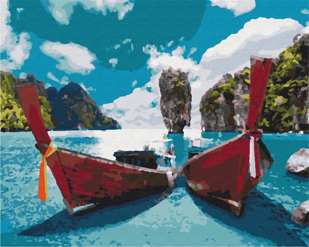 Картина за номерами без коробки Paintboy Човни в лагуні 40х50 см (BS 51390) від компанії Кратус - фото 1