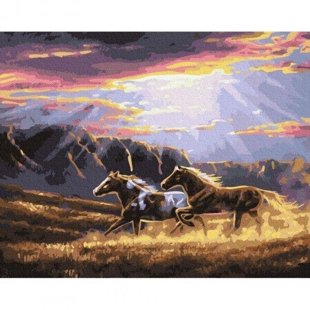Картина за номерами без коробки Paintboy Дикі коні 40х50см (GX 35207) від компанії Кратус - фото 1