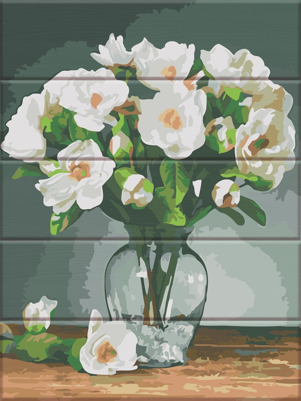 Картина за номерами на дереві ArtStStory Білі квіти 30х40 см (ASW 142) від компанії Кратус - фото 1