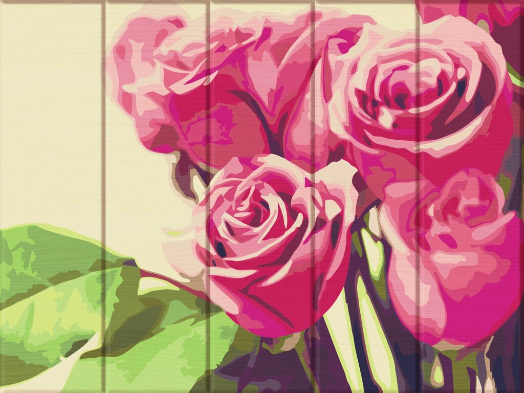 Картина за номерами на дереві ArtStStory Рожеві троянди 30х40 см (ASW 125) від компанії Кратус - фото 1