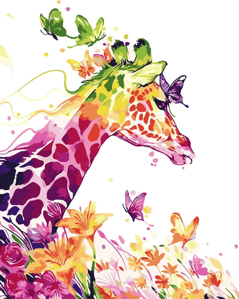Картина за номерами на полотні Art Story 40х50см Art Story Казковий жираф (AS 0053) від компанії Кратус - фото 1