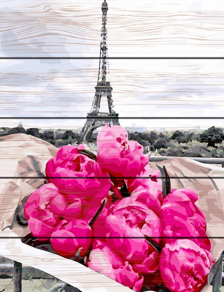 Картина за номерами Paintboy Півонії в Парижі на дереві 50х40 см (GXT 31855) від компанії Кратус - фото 1