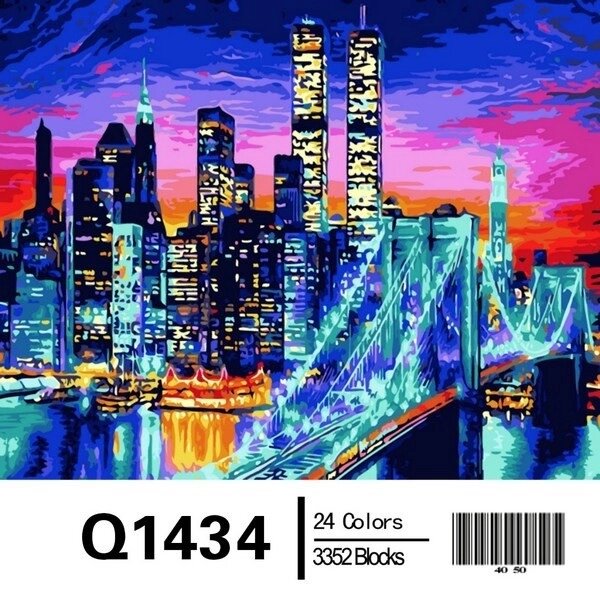 Картина за номерами в коробці Mariposa Бруклінський міст у вогнях 40х50 см (Q1434) від компанії Кратус - фото 1