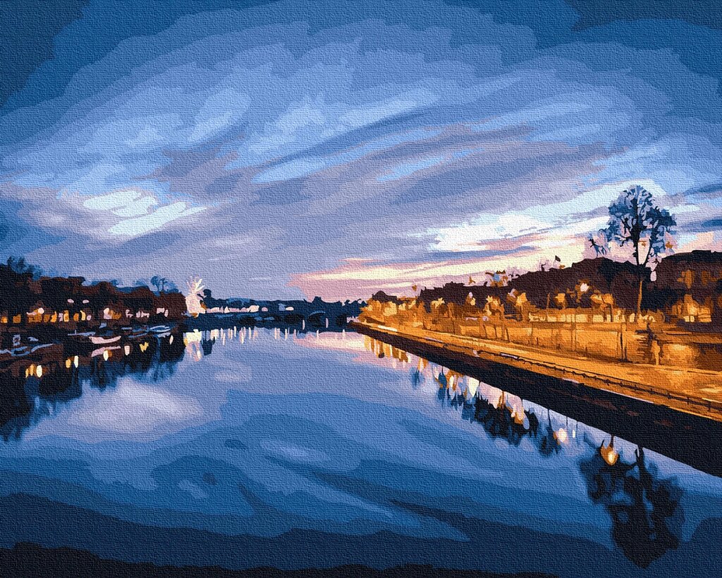 Картина за номерами в коробці Paintboy Краєвид на нічну річку 40х50 см (KGX 23841) від компанії Кратус - фото 1