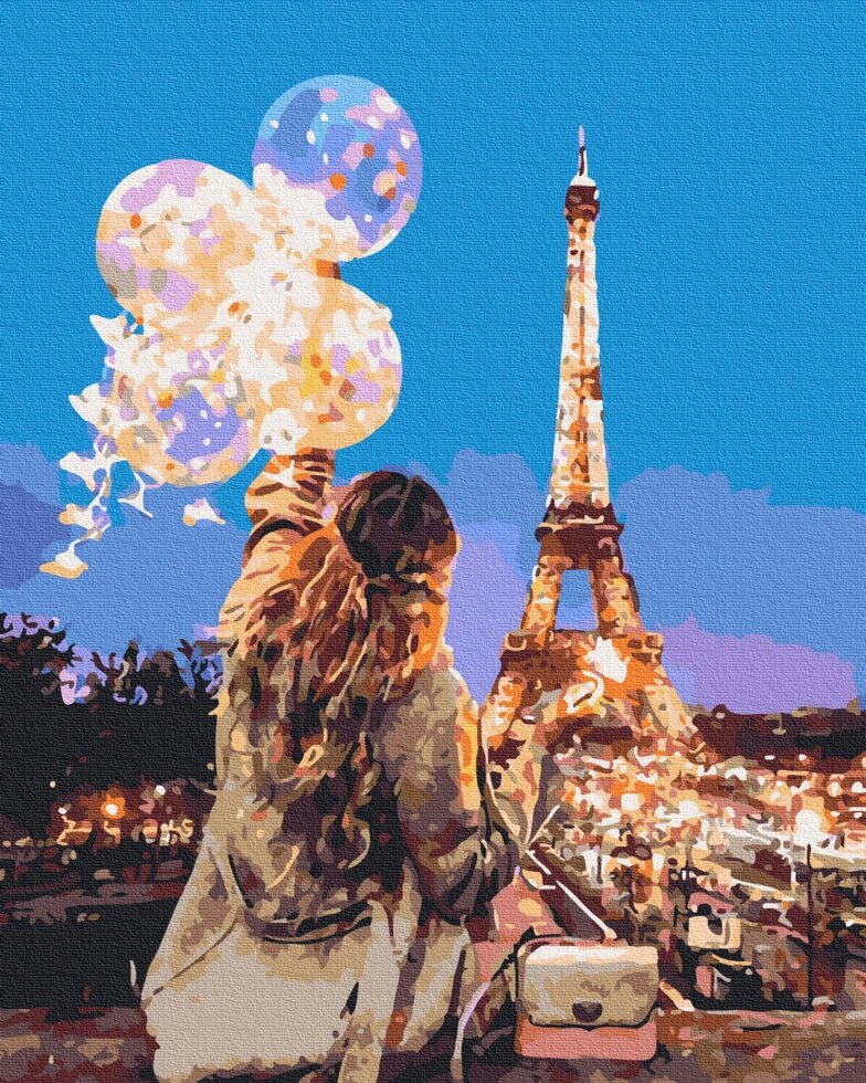 KATG 0006 З кульками в Парижі Картина за номерами на полотні 40х50см від компанії Кратус - фото 1